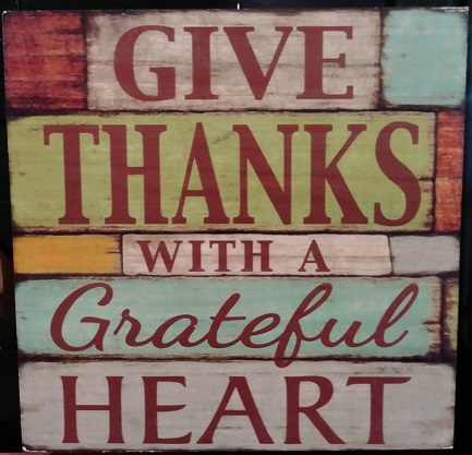 Give Thanks Wooden Heart